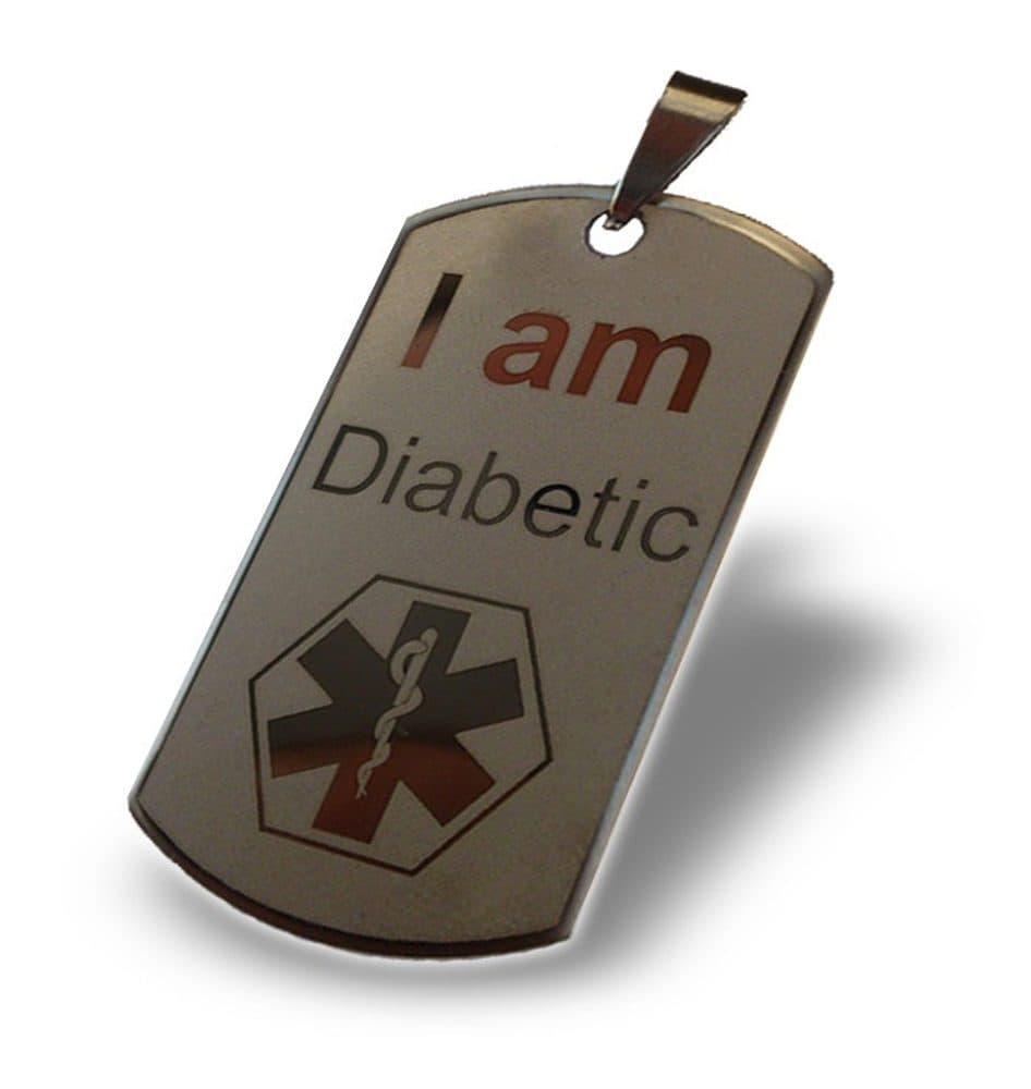 Přívěsek "I am Diabetic" velký + řetízek