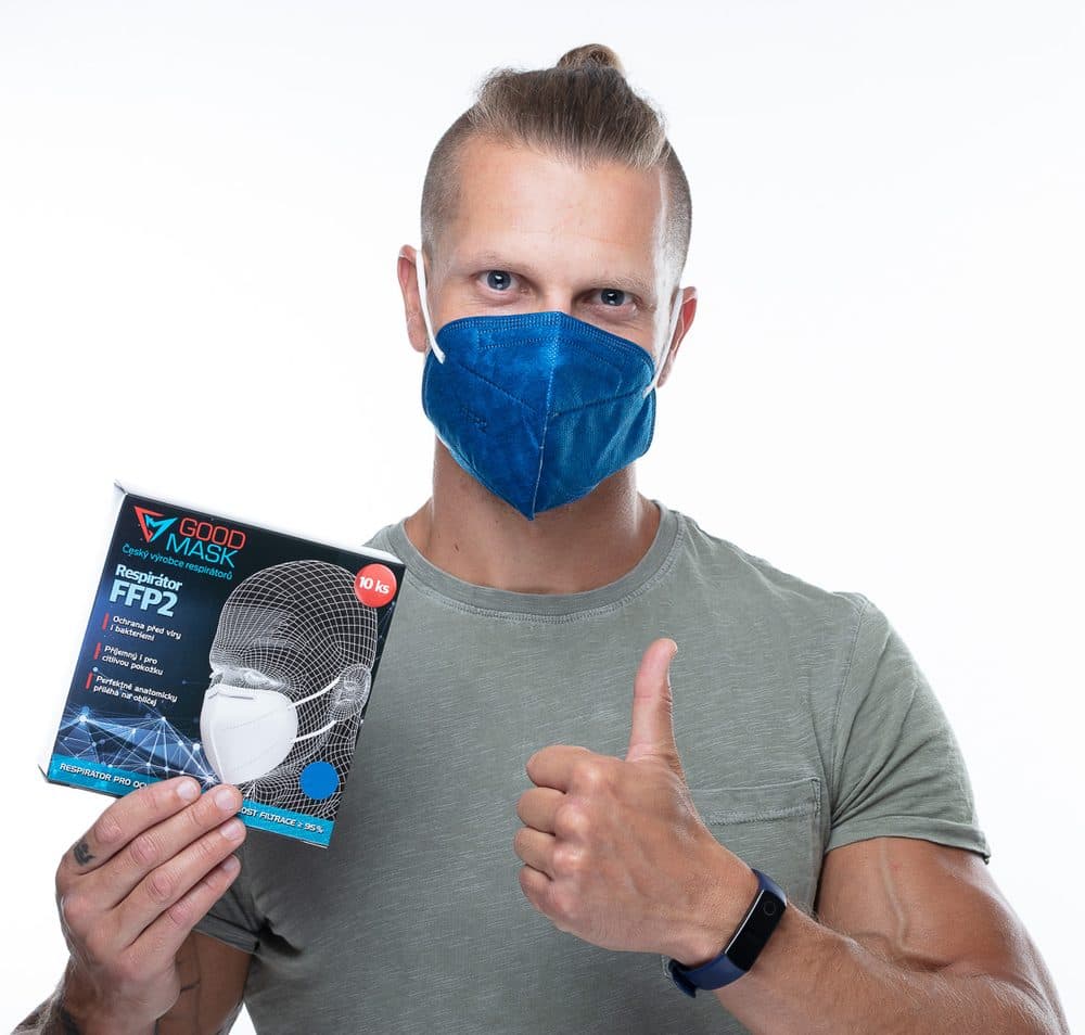Respirátor FFP2 GOOD MASK GM2 tmavě modrý - náhled 5