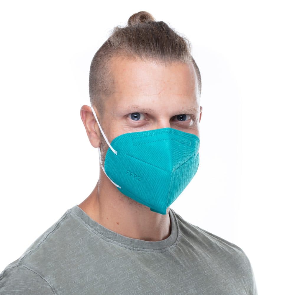 Respirátor FFP2 GOOD MASK GM2 tyrkysový - náhled 2