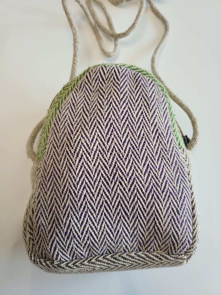 Konopná taška malá cross body - fialová - náhled 2