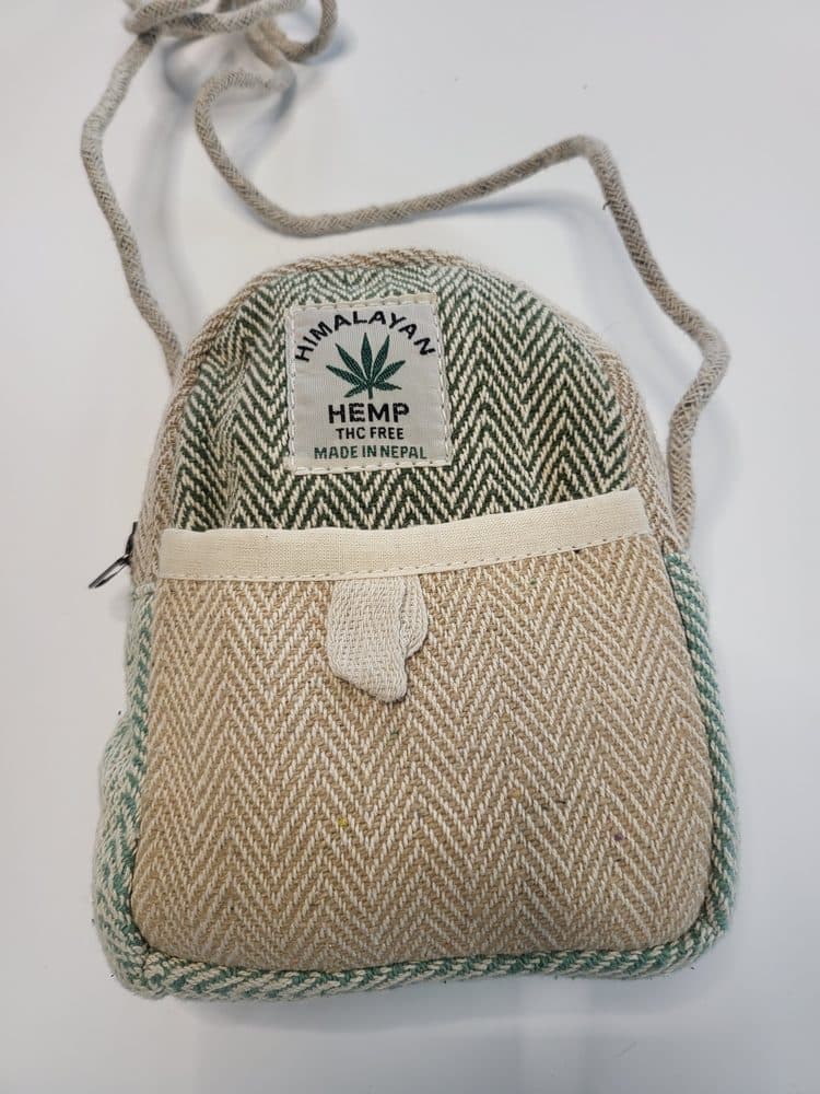 Konopná taška malá cross body - zelená