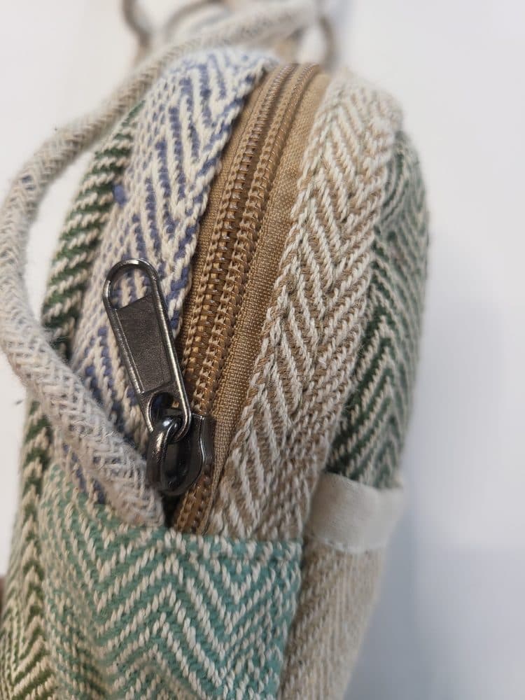 Konopná taška malá cross body - zelená - náhled 3