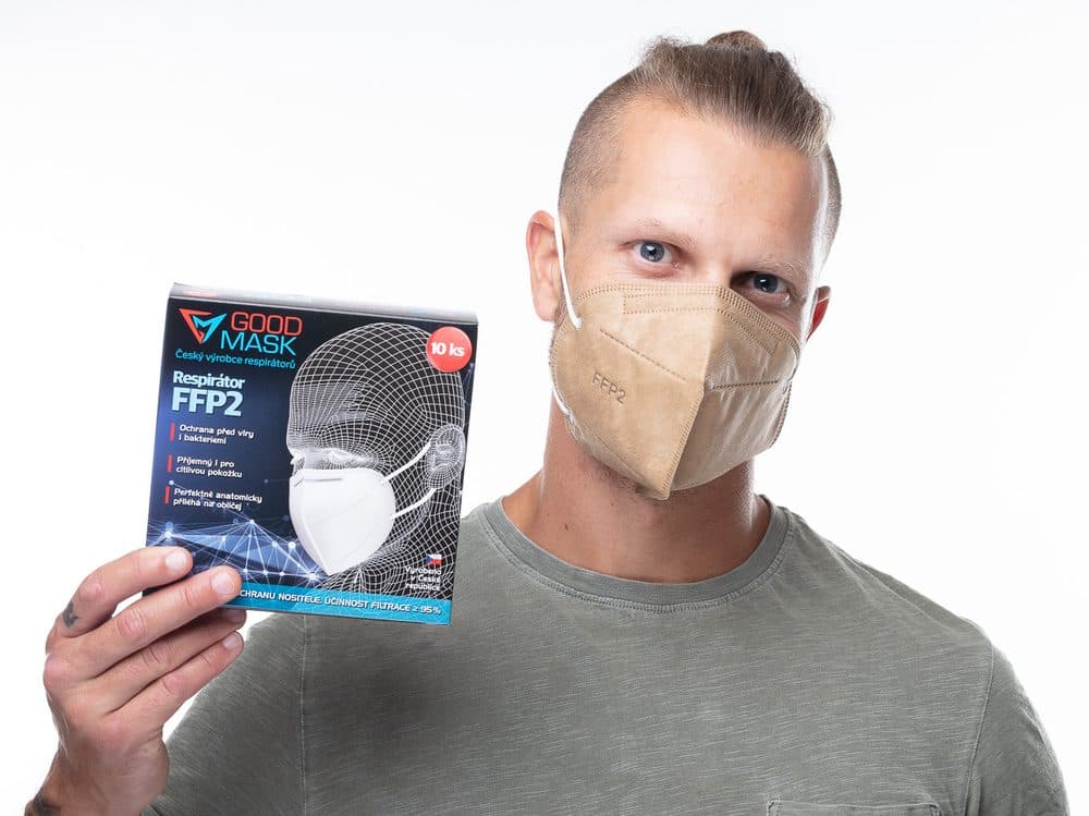 Respirátor FFP2 GOOD MASK GM2 béžový - náhled 3