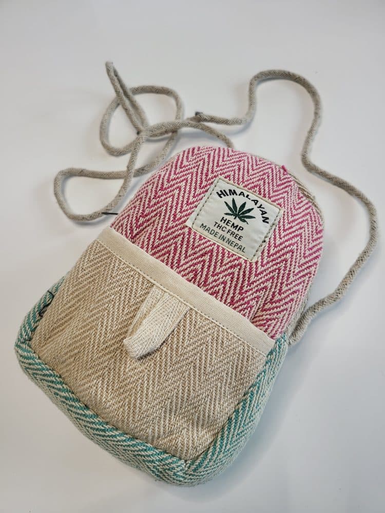Konopná taška malá cross body - červená - náhled 4