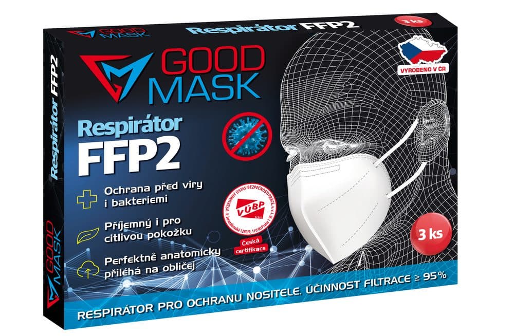 Český respirátor GOOD MASK FFP2 3 ks
