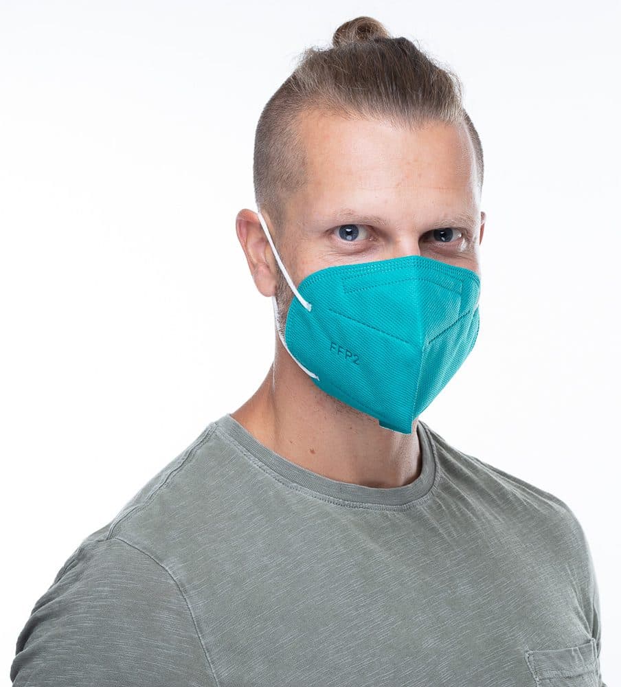Respirátor FFP2 GOOD MASK GM2 tyrkysový - náhled 5