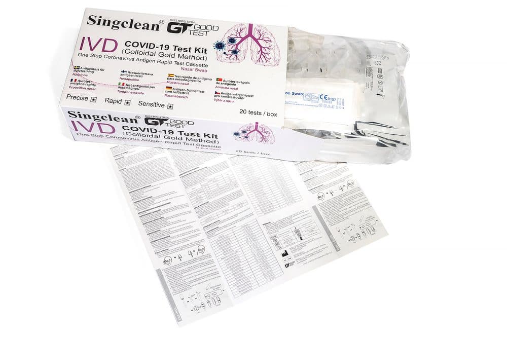 Singclean® COVID-19 testovací sada (metoda koloidního zlata), SÚKL ev.č. 01028558 - vzorek z nosu 20ks - náhled 2