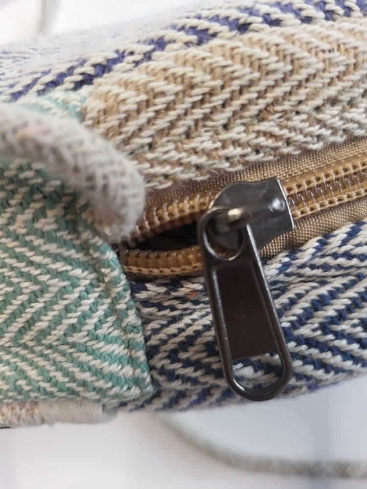 Konopná taška malá cross body - modrá - náhled 4