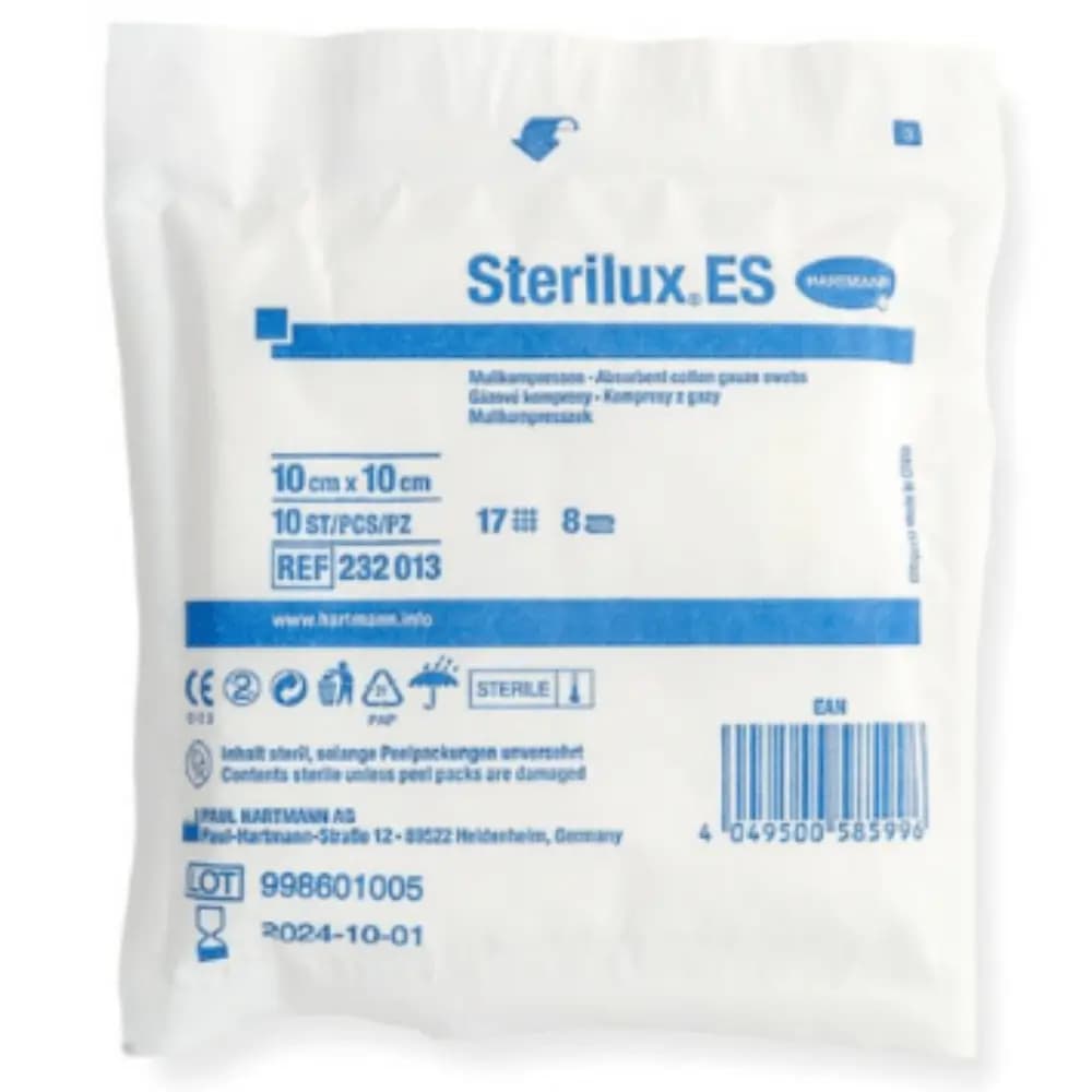 Gáza kompresní sterilní STERILUX 10x10cm 17vl., 1x10ks