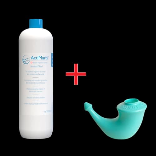ActiMaris Sensitiv roztok 1000 ml + Konvička na výplach nosu – pro děti