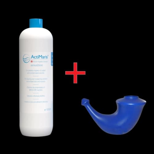 ActiMaris Sensitiv roztok 1000 ml + Konvička na výplach nosu – pro dospělé